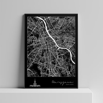 Plakat Miasto - Warszawa 61x91 cm (czarne tło) - Peszkowski Graphic