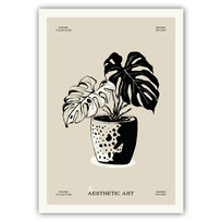 Plakat Monstera w Doniczce - Botaniczna Dekoracja Boho A4
