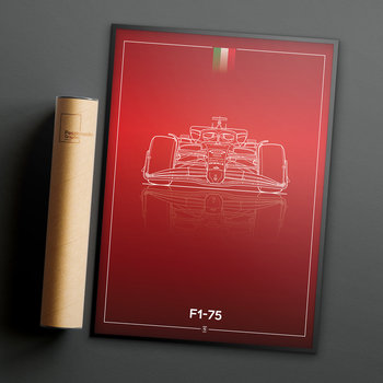 Plakat Motoryzacja - Ferrari F1-75  50x70 cm - Peszkowski Graphic