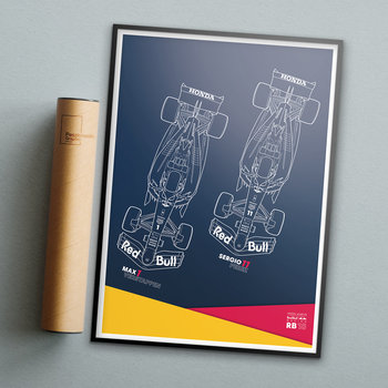 Plakat Motoryzacja - Red Bull RB18  50x70 cm - Peszkowski Graphic