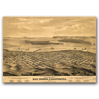 Plakat na ścianę Mapa San Diego w Kalifornii A3 - Vintageposteria