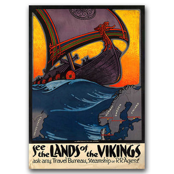 Plakat na ścianę Viking Sweden Thor Scandinavia A3 - Vintageposteria
