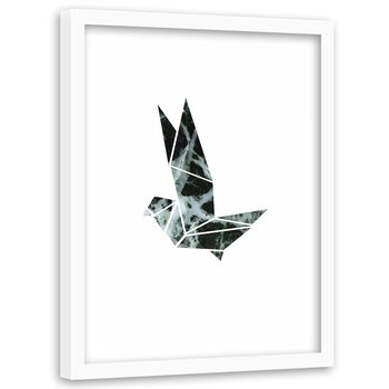 Plakat na ścianę w ramie białej FEEBY Geometryczny ptak, 20x30 cm - Feeby