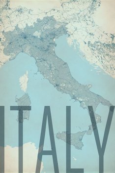 Plakat NICE WALL Italy, vintage, mapa 61x91,5 cm - Nice Wall