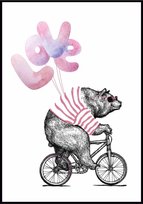Plakat Niedźwiadek z balonikami 'Love', format 30x40 cm