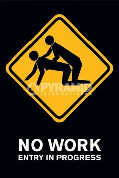 plakat NO WORK, ENTRY IN PROGRESS - Pyramid