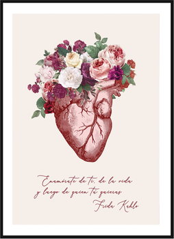 Plakat Obraz - Anatomiczne Kwiatowe Serce  - 42x60 cm - posterstory.pl