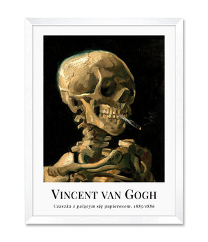 Plakat obraz na ścianę do salonu czaszka papieros z papierosem Vincent van Gogh 32x42 cm - iWALL studio