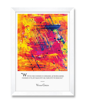 Plakat obraz na ścianę motywujący abstrakcja taniec w deszczu Vivian Green biała rama 23,5x32 cm - iWALL studio