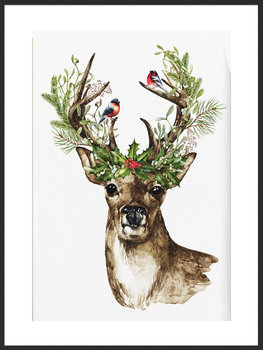 Plakat Obraz Świąteczny Jeleń 30x42 cm (A3) - Fabryka plakatu