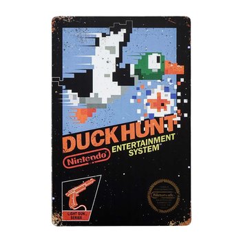 Plakat ozdobny Tabliczka dekoracyjna metalowa DUCK HUNT retro - Rustykalne Uchwyt