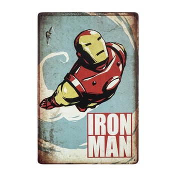 Plakat ozdobny Tabliczka dekoracyjna metalowa IRON MAN 2 - Rustykalne Uchwyt