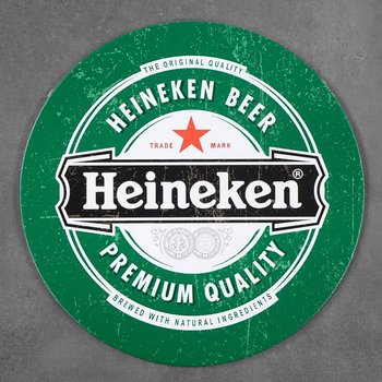 Plakat ozdobny Tabliczka dekoracyjna metalowa okrągła HEINEKEN - Rustykalne Uchwyt