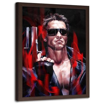 Plakat ozdobny w ramie brązowej FEEBY Aktor pop kultura portret, 50x70 cm - Feeby
