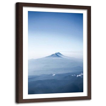 Plakat ozdobny w ramie brązowej FEEBY Góry widok z powietrza, 20x30 cm - Feeby