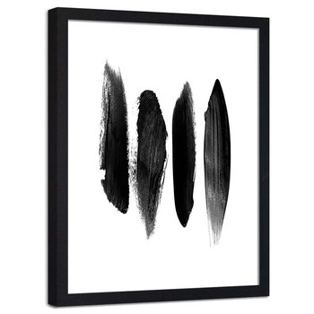 Plakat ozdobny w ramie czarnej FEEBY Abstrakcja 4 linie akwarela, 40x60 cm - Feeby