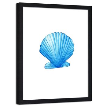 Plakat ozdobny w ramie czarnej FEEBY Morska muszla, 60x90 cm - Feeby
