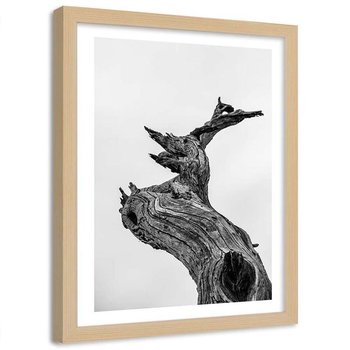 Plakat ozdobny w ramie naturalnej FEEBY Wyschnięty konar, 13x18 cm - Feeby