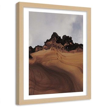Plakat ozdobny w ramie naturalnej, Skały procesy geologiczne - Plakat w ramie naturalnej - 50x70 - Feeby