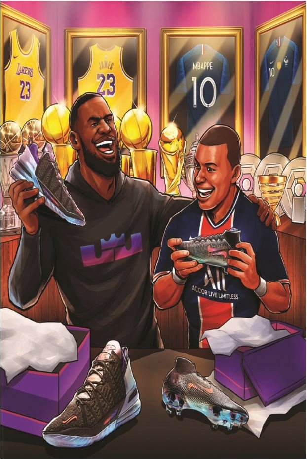 Plakat Piłkarski Kylian Mbappe PSG LeBron James - Atram | Sklep EMPIK.COM