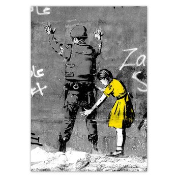 Plakat pionowy Banksy dziewczynka, 14,8x21  cm - ZeSmakiem