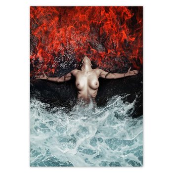 Plakat pionowy Kobieta wśród żywiołów, 14,8x21  cm - ZeSmakiem