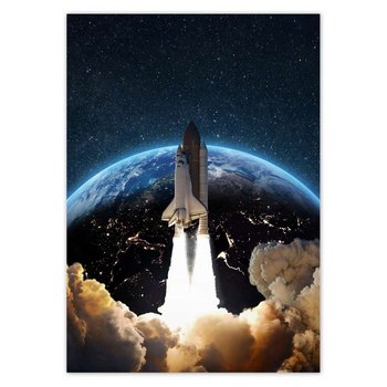 Plakat pionowy Start rakiety w kosmos, 29,7x42  cm - ZeSmakiem