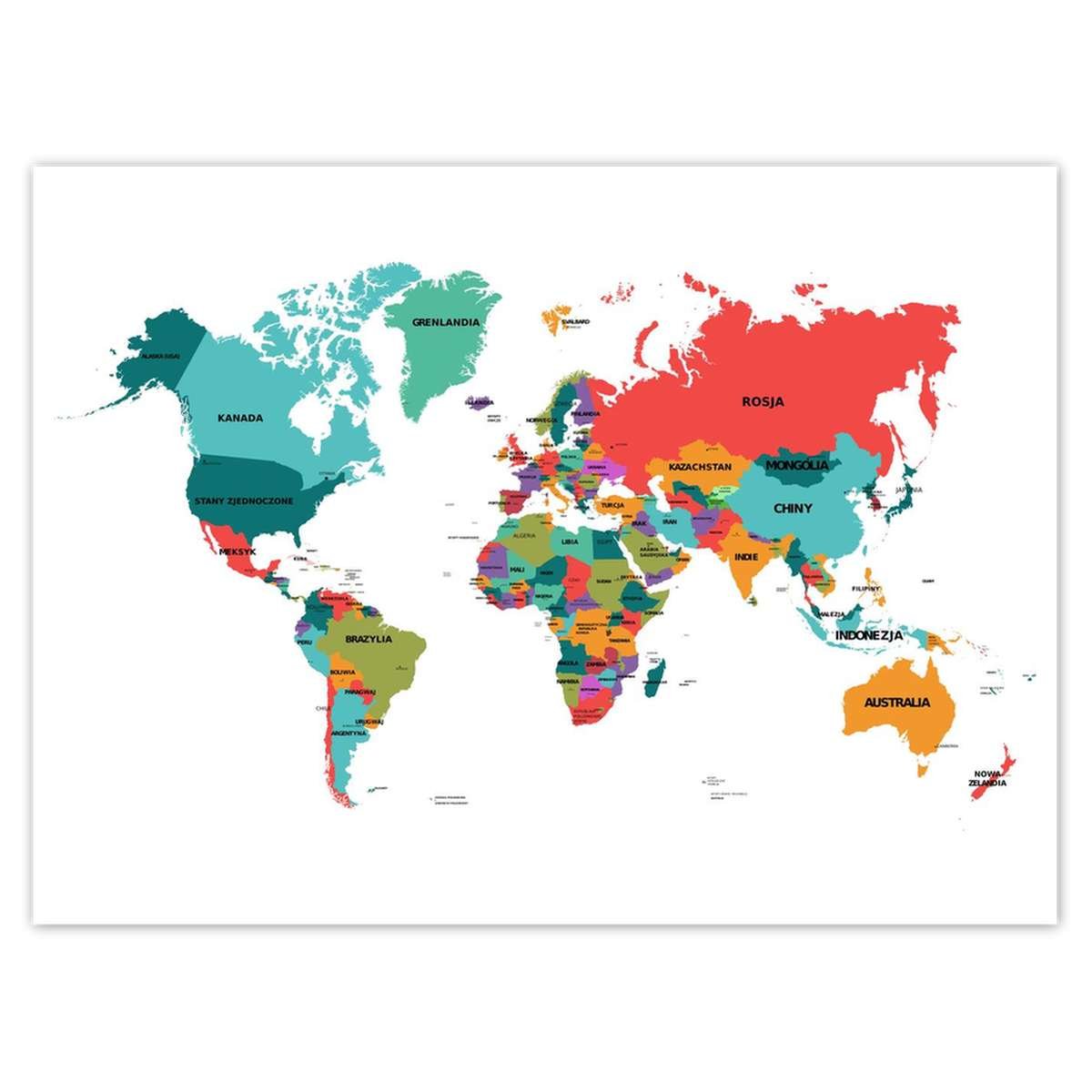 Plakat Polityczna mapa świata, 135x100 cm - ZeSmakiem | Sklep EMPIK.COM