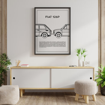 Plakat Polska Motoryzacja - Fiat 126p 40x50 cm - Peszkowski Graphic