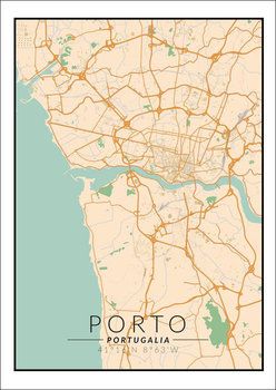 Plakat, Porto mapa kolorowa, 61x91,5 cm - reinders