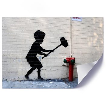 Plakat poster FEEBY, Banksy Chłopiec z młotem 90x60 - Feeby