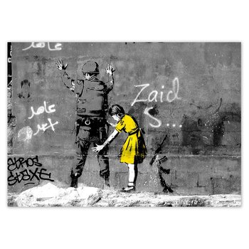 Plakat poziomy Banksy dziewczynka, 21x14,8  cm - ZeSmakiem