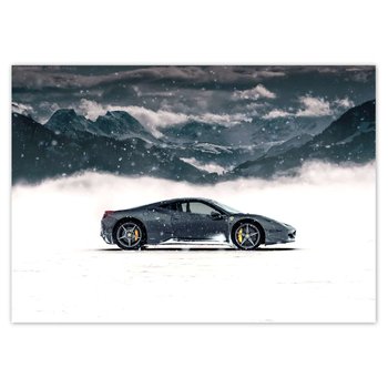 Plakat poziomy Ferrari w zimowej aurze, 42x29,7  cm - ZeSmakiem