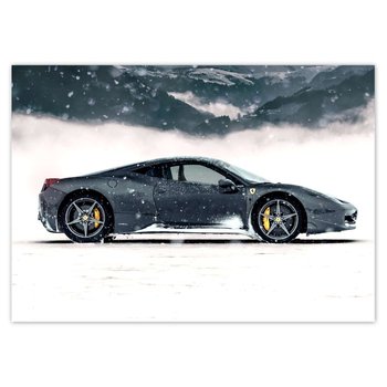 Plakat poziomy Ferrari w zimowej aurze, 42x29,7  cm - ZeSmakiem