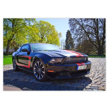 Plakat poziomy Ford Mustang z paskami, 59,4x42  cm - ZeSmakiem