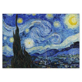 Plakat poziomy Gwiaździsta noc Van Gogh, 29,7x21  cm - ZeSmakiem