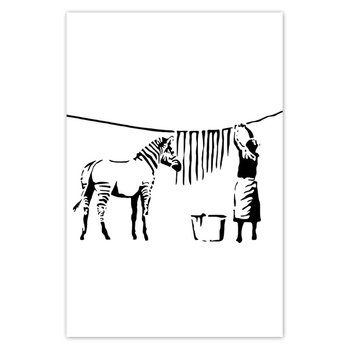 Plakat Pranie zebry Banksy, 40x60 cm - ZeSmakiem