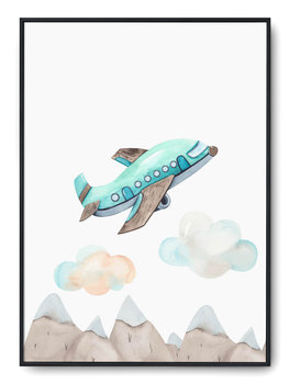 Plakat r A3 30x42 cm Pokój Dziecka Samolot Góry Ch - Printonia