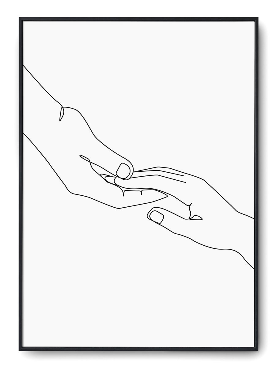 Plakat r B2 50x70 cm Ręka Dłoń Grafika Rysunek - Printonia | Sklep ...