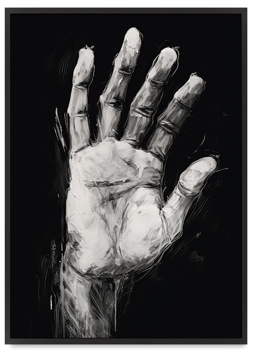 Plakat ręka dłoń 21x30 cm w czarnej ramie - Inna marka | Sklep EMPIK.COM