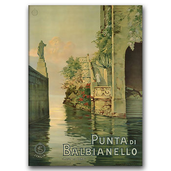 Plakat retro do salonu Punta di Balbianello A3 - Vintageposteria