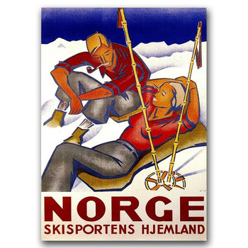 Plakat retro na ścianę Vintage Norwegia A2 - Vintageposteria