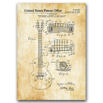 Plakat retro Patent na gitarę McCarty A1 60x85cm - Vintageposteria