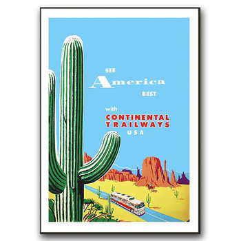 Plakat retro Podróż w Ameryce Arizona Travel A2 - Vintageposteria