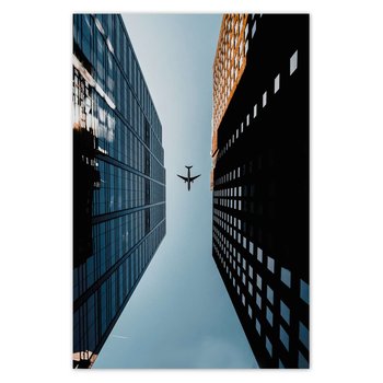 Plakat Samolot między budynkami, 40x60 cm - ZeSmakiem