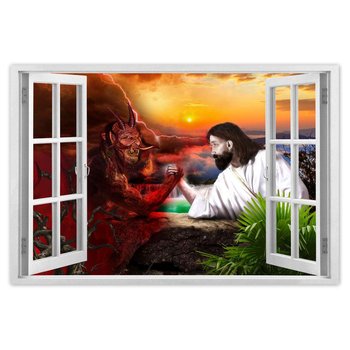 Plakat Siłowanie Jezusa z diabłem, 90x60 cm - ZeSmakiem