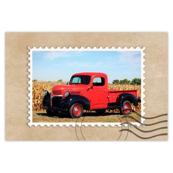 Plakat Stary Czerwony Ford PickUp, 90x60 cm - ZeSmakiem