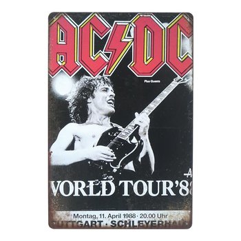 Plakat Tabliczka dekoracyjna metalowa AC/DC WORLD TOUR - Rustykalne ...