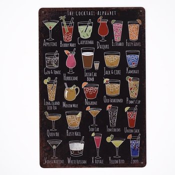 Plakat Tabliczka dekoracyjna metalowa DRINKS BOARD - RustykalneUchwyty