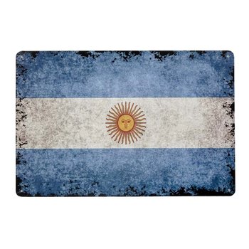 Plakat Tabliczka Dekoracyjna Metalowa Flaga Argentyny - Rustykalne Uchwyt